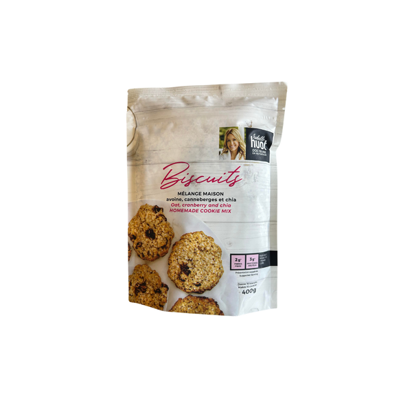 Mélange pour biscuits canneberges et chia - Isabelle Huot