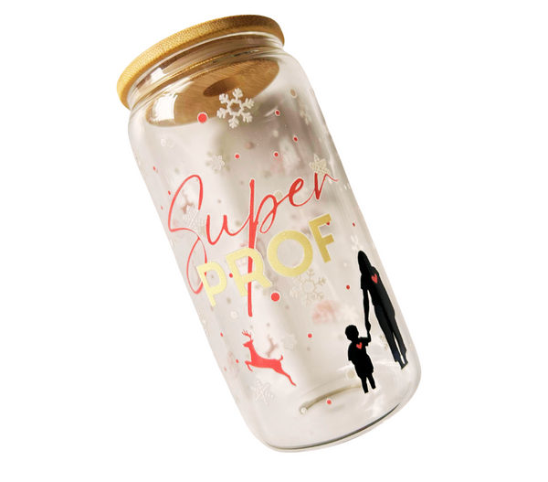 Verre canne - Super prof - Noël