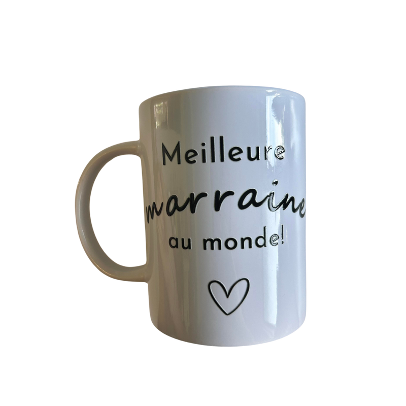 Tasse blanche - Meilleure marraine au monde <3