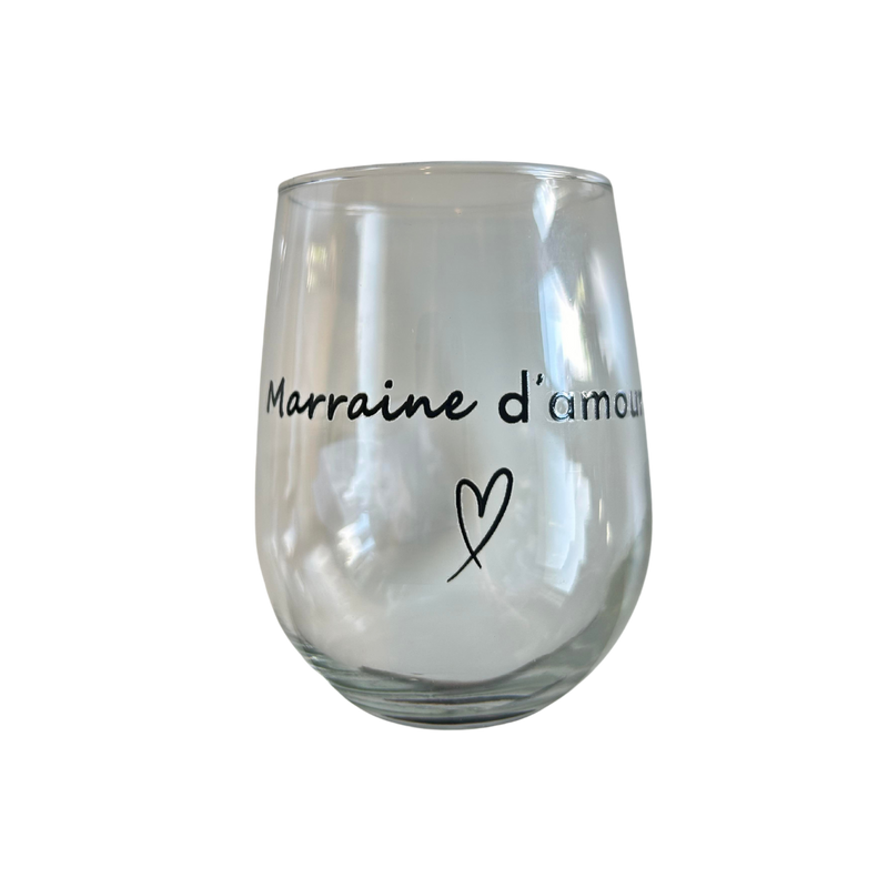 Verre de vin - Marraine d'amour <3