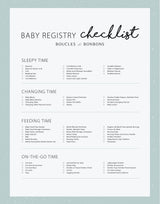 Baby registry checklist for gift box