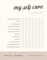 Self care daily checklist for gift box