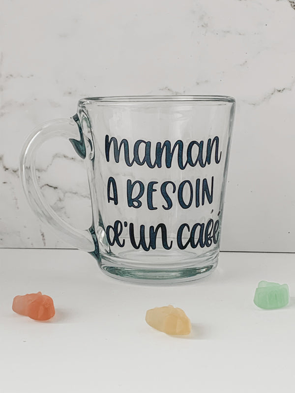 Mama Needs Coffee personalized mug for gift box
