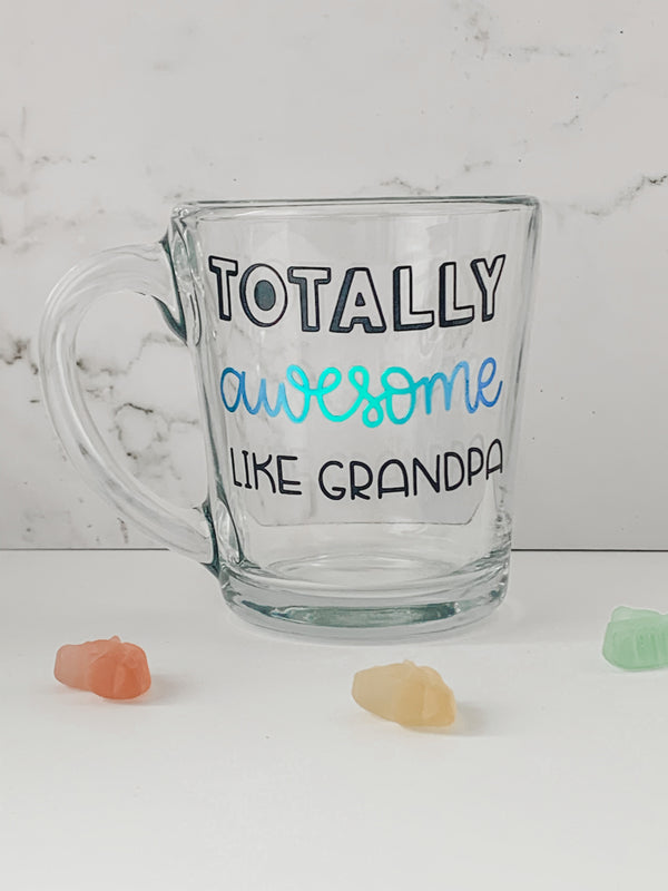 Totally awesome like grandpa personalized mug for gift box