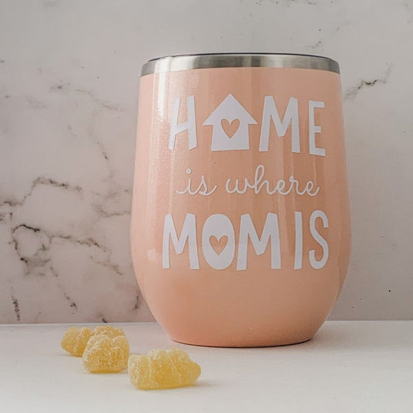 Personalized Tumbler Home is where mom is for gift box