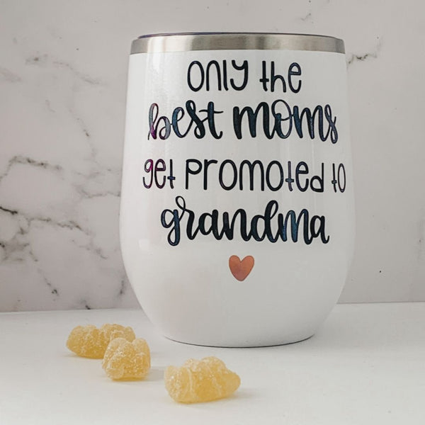 Personalized Tumbler promoted to grandma for gift box