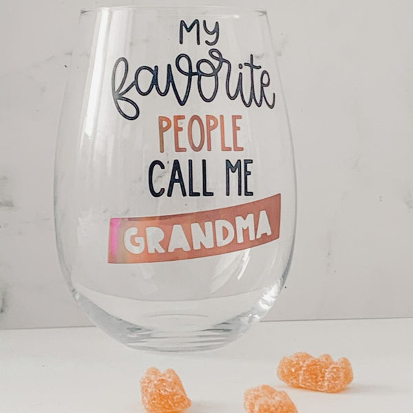Call me grandma personalized glass for gift box