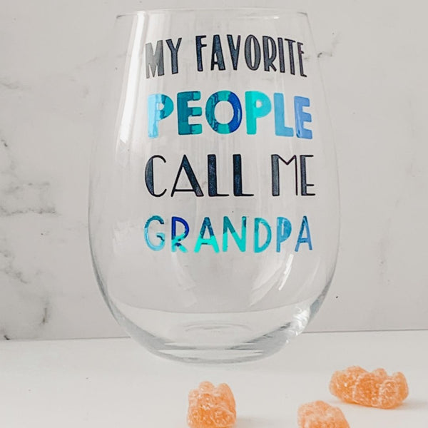 Verre personnalisé My favorite people call me grandpa pour boite cadeau